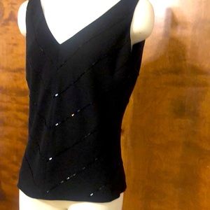 Jones New York Black Beaded Tank Top